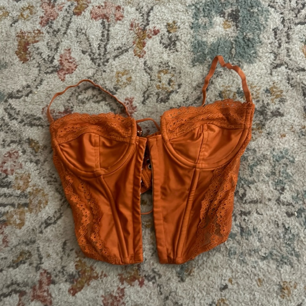 EDIKTED orange corset top gently worn